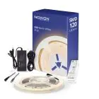Noxion Rubans LED Naga 5 Mètre Ensemble complet - Smart Wifi - 24V - 120LEDs/m - 9.6W/m - 930 Blanc Chaud | 8mm - IP20 - Meilleur Rendu Des Couleurs - SMD2835